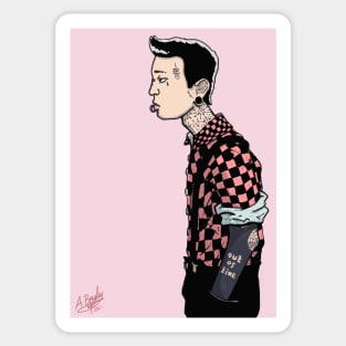 Punk Tattoo Skater Guy Sticker